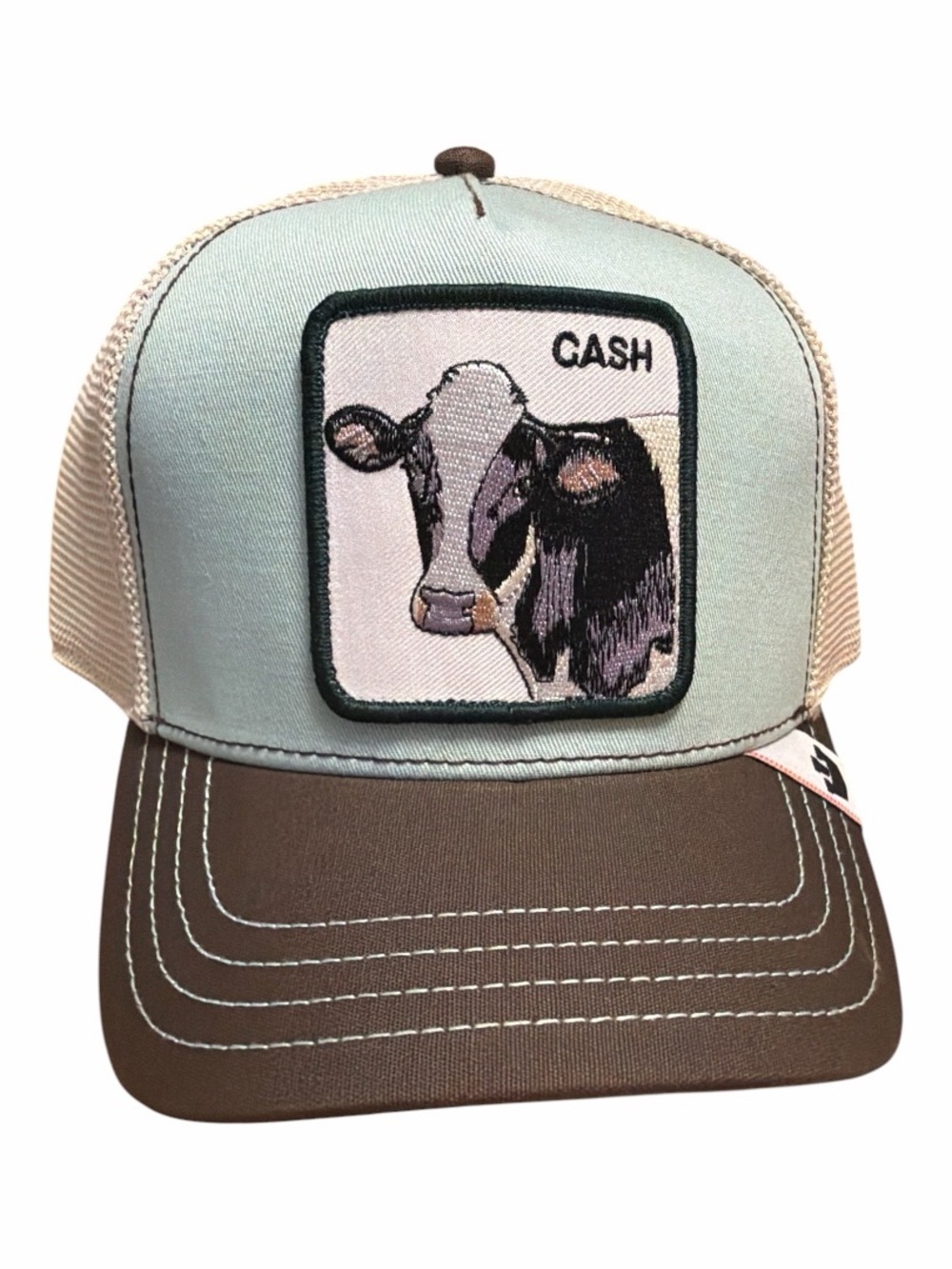 Goorin Bros The Farm Cash MV Bovine Cow Trucker Hat NWT Mint Brown